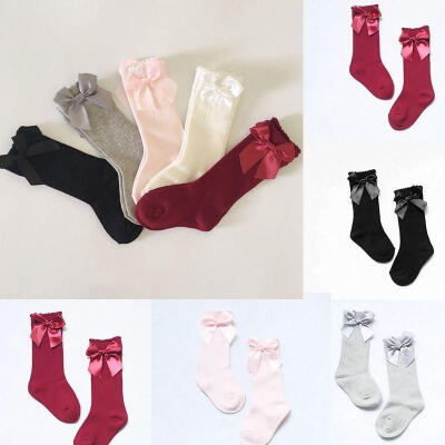 

Cute Baby Bows Socks Knee High Princess Socks Long Kids Children Booties Leg Warmer