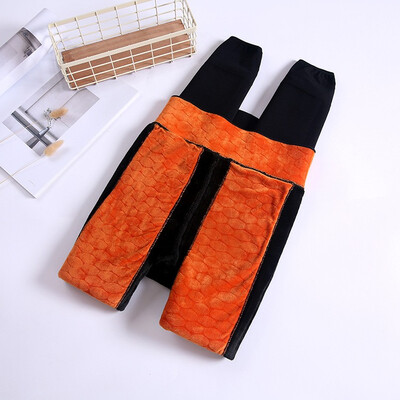 

New autumn winter 2018 massage velvet patch plus thick leggings warm pants women step foot integrated pants