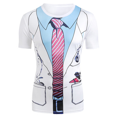 

Faux Blazer Print Short Sleeves T-shirt