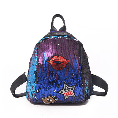 

Tailored Women Ladies Fashion Striped Star Sequins Handbag Shoulder Backpacks Bags
