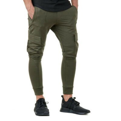 

Mens Slim Fit Urban Straight Leg Trousers Casual Pencil Jogger Cargo Pants