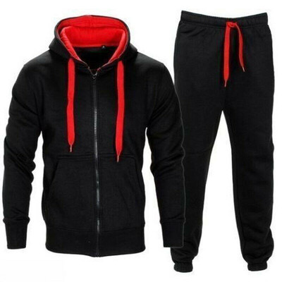 

Men Tracksuit Sports Suit Set Outwear Sweat HoodieTOP & BOTTOMS Joggers GYM Set