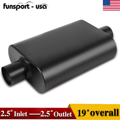 

25 Inch Inside Inlet MufflerUniversal Stainless Steel Welded Exhaust Muffler Deep Sound for Cars 19" Overall Length