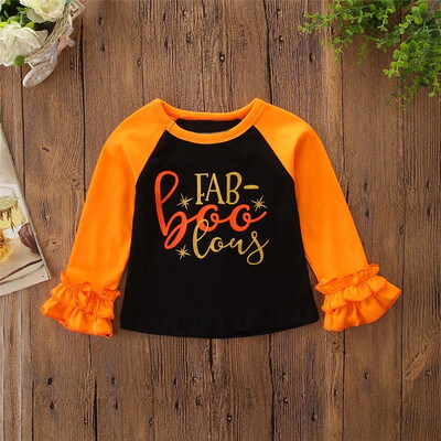 

Toddler Kids Baby Girl Long Sleeve Halloween Print T shirt Tops Clothes Outfit