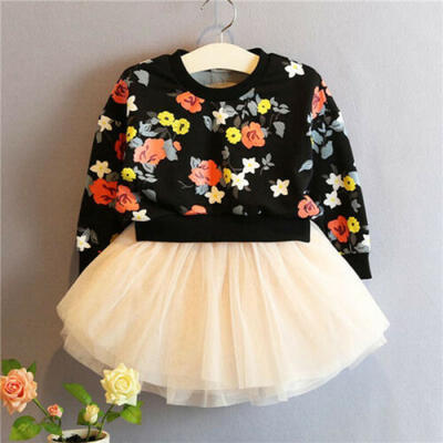 

UK 6M-5T Flower Kids Girl Cute Tutu Baby Dress Princess Dress Party Outfits Gift