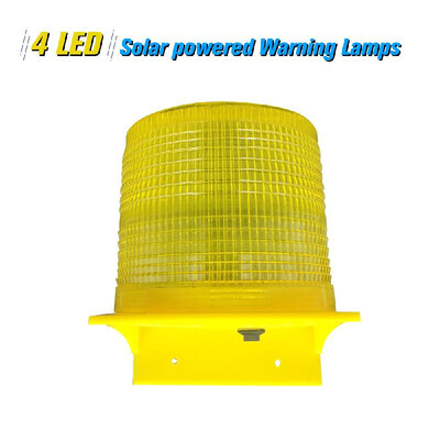 

Solar Warning Lights 4pcs Leds White Light Solar-powered Warning Lamps Obstruction Lamp Beacon Light Traffic Warning LightsTowe