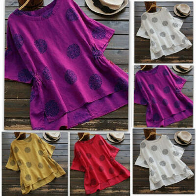 

Fashion Boho Women Casual Summer Short Sleeve Cartoon Cotton T-Shirt Blouse Tops