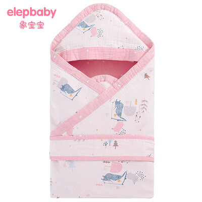 

Elephant baby elepbaby baby hold newborn baby wrapped in baby gauze spring&summer thin section 90X90CM small mole powder