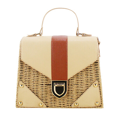 

Tailored Womens Bohemian Straw Beach Tote Handbag Handmade Crossbody Bag