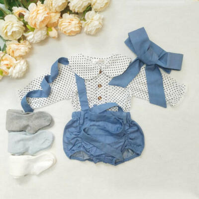 

UK Autumn Toddler Baby Girl Clothes Polka Dots TopsBib Shorts Pants Outfit Set