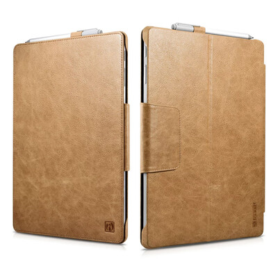 

Icarer For Surface Pro 6 Universal Vintage Genuine Leather Flip Case Business Retro Leather Folio Case For Surface Pro 4 5 6