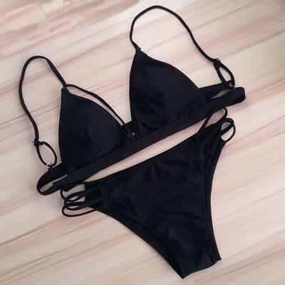 

Sexy Women&acutes Bandage Bikini Set Push-up Padded Bra Swimsuit Bathing Swimwear
