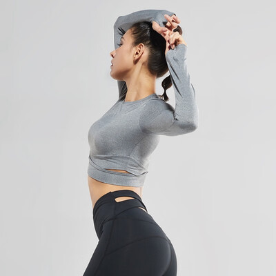 

FITTOO Womens Yoga Gym Crop Top Compression Workout Athletic Short Sleeve Shirt