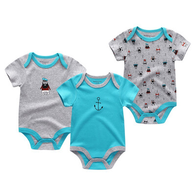 

3PCSLot Baby Boy Clothes 0-12M Newborn Cotton Baby Girls Clothes Rompers Babywear Bodysuits Clothing Sets For Babies
