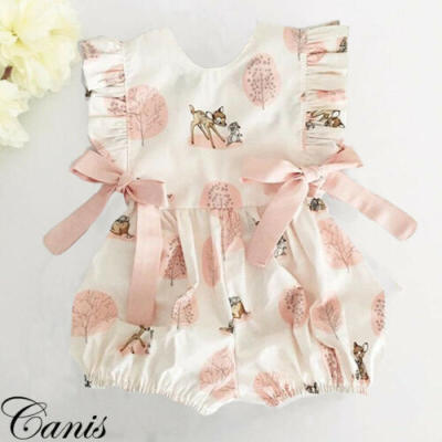 

Fashion Newborn Baby Girl Deer Romper Bodysuit Jumpsuit Clothe Outfit Sunsuit UK