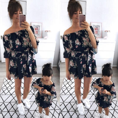 

Family Dress Mother&Daughter Matching Girls Floral Outfits Clothes Dresses