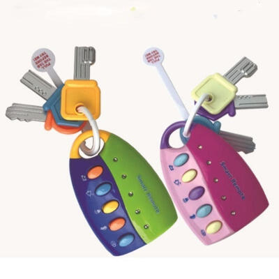 

Cute Baby Car Flicker Key kid Musical Key Baby&39s Sound&Light Pretend Toy Keychain 10 Song