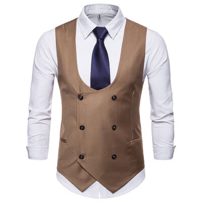 

SUNSIOM Men Suit Vest Formal Business Wedding Party Tuxedo Waistcoat Jacket Coat Top