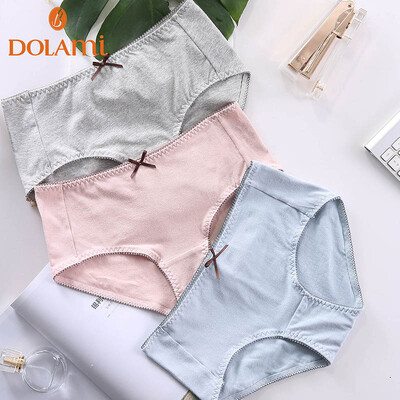 

Doramei womens underwear cotton cotton girl womens simple solid color waist sexy briefs underwear NK92001 multicolor