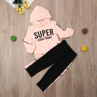 

Newborn Kid Baby Girls Hooded Tops Pants Tracksuit Sportswear Outfit Playsuit