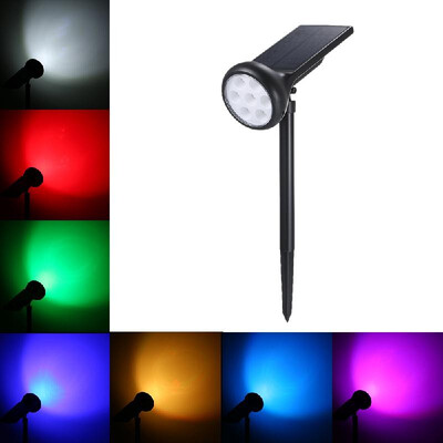 

7 LEDs Solar Powered Lawn Light 7 Color Solar Landscape Spotlights Outdoor IP55 Waterproof Wireless Garden Lawn Yard Lighting