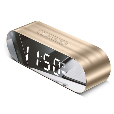 

LED USB Charging Mirror Digital Alarm Clock with Bluetooth FM Radio
