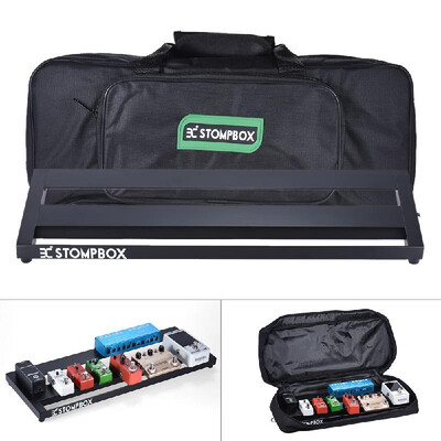 

Portable Guitar Effect Pedal Board Pedalboard Aluminum Alloy with Carrying Bag Case Box 2 Fastener Tapes Black
