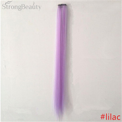 

StrongBeauty Women Colorful Extension Long Synthetic Clip In Straight Hairpiece Party Highlights Punk Hair Pieces