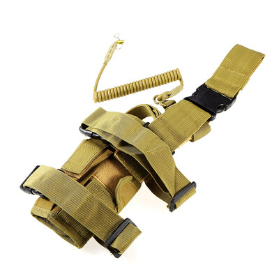 

Outdoor Hunting Shooting Gear Holster Thigh Leg Gear Holster Pouch Wrap-around with Coil Lanyard