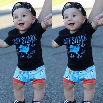 

Newborn Toddler Kids Baby Boy T-shirt TopsShort Pants 2PCS Outfits Clothes Set