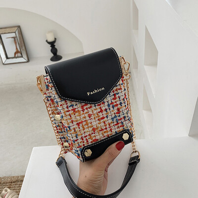 

Tailored Fashion Women Retro Leather Wool Bucket Bag Crossbody Bag Chain Shoulder Bags