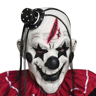 

Halloween Costumes Clown Mask Adult Latex White Hair Halloween Mask Clown Evil Killer
