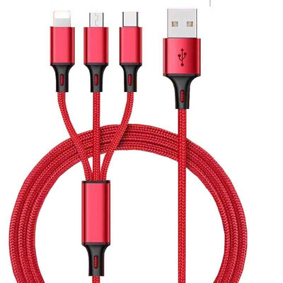 

US 3 in 1 Multi Charger Charging Cable Cord For iPhone TYPE C Android Micro USB