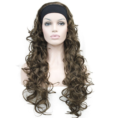 

StrongBeauty Long 34 Womens Wigs Hairpiece Curly with Adjust Black Headband Synthetic Hair COLOUR CHOICES