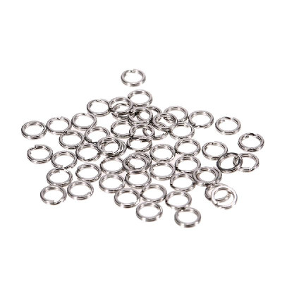 

50pcs Flat Split Rings Fishing Double Ring Chain Connector Fishing Lure Tackle Set