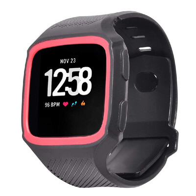 

SDQB-007 Watch Band Silicone Replacement Watch Strap with Shock Proof Protective Case for Fitbit Versa Smart Watch
