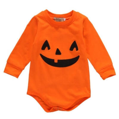 

Infant Baby Boy Girl Pumpkin Romper Playsuit Cartoon Halloween Outfits