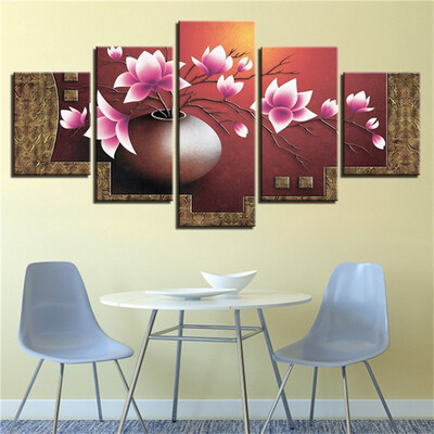 

Abstract Flower Tree Painting Print Canvas 5 Piece Art Wall Pictures for Living Room Decor No Frame 100x55cm