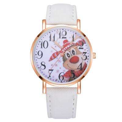 

XR2498 Women Arabic Numbers Analog Quartz Wrist Watch with Christmas Elk Dial