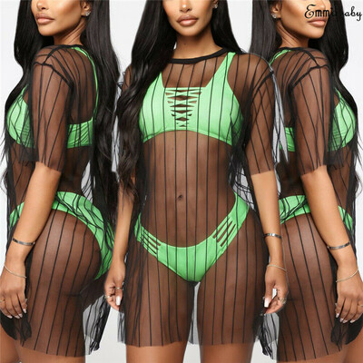 

Womens Sheer Mesh Bikini Cover Up Swimwear Swimsuit Bathing Summer Beach Dress