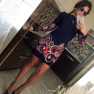 

UK Fashion Women Long Sleeve Bodycon Casual Party Evening Cocktail Mini Dress