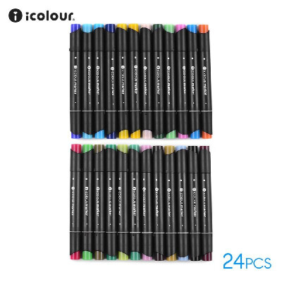 

icolour2400 Set of 80 Colors Color Marker Pens Dual Tips Ink Based Markers for Drawing Graphic Manga Designing Professional Art Su