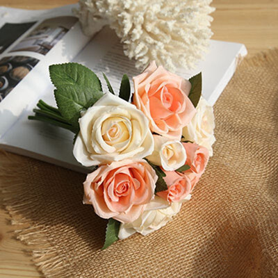 

FUNNYBUNNY Artificial Fake Flowers Silk Artificial Roses 9 Heads Bridal Wedding Bouquet for Home Garden Party Wedding Decoration