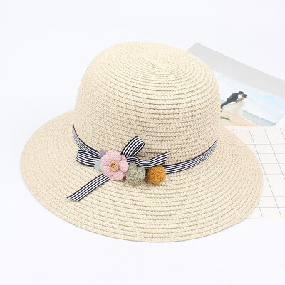 

Women Sun Hats Wide Brim Floppy Summer Straw Casual Lady Girls Flat Bowknot Cap Panama Beach Holiday Cap