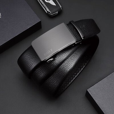 

Golf GOLF belt mens suede leather business casual pants with automatic buckle real leather belt gift box P9BV34976J black gun color black gun color