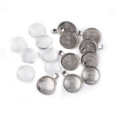 

PH PANDAHALL 10 Sets Pendant Cabochon Settings 25mm Transparent Clear Domed Magnifying Glass Cabochon Cover