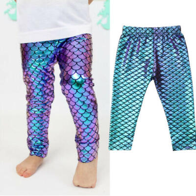 

Kids Baby Girls Adult Mermaid Fish Stretch Long Leggings Tight Pants