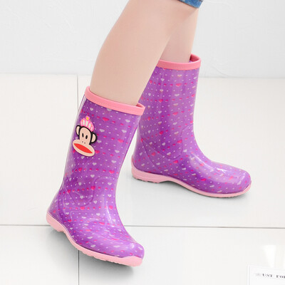 

PaulFrank big mouth monkey in the tube fashion color waterproof rubber rain boots PF1013 purple love 38