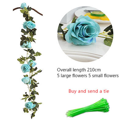 

FUNNYBUNNY Fake Rose Vine Flowers Plants Artificial Flower Hanging Rose Ivy Home Hotel Office Wedding Party Garden Craft Decor