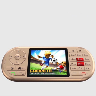

Handheld gaming machine dual card straight Mobile phone MP3 4 player with speaker LED flashlight FM radio built-in game gamepad